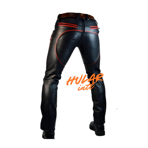 Stylish Custom High Waist Casual Leather Trousers <b>Pant</b> Black Leather <b>Pants</b> Custom <b>Cargo</b> <b>Pants</b> Men - Product Image 2