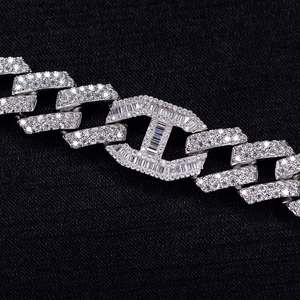 Ensemble collier et bracelet Hailer Custom Miami Big GRA Diamond Link VVS S925, plaqué rhodium, style tendance, pour cadeau de mariage - Product Image 2