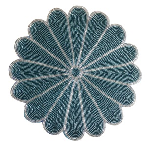 Napperons perlés tapis de Table en coton rond personnalisé décor fait à la main pour Restaurants événements exportation usine fournisseur en gros en vrac - Product Image 6