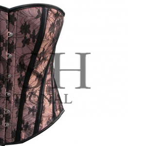 COSH <b>CORSET's</b> New Overbust Steelboned <b>Corset</b> Satin Lace Overlay <b>for</b> Fashion Party Wear Breathable Waist Training Design Hole - Product Image 4