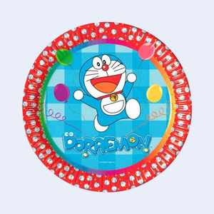 Platos de Papel Desechables Doraemon de 20 cm, 10 Unidades, Artículos para Fiestas - Product Image 1