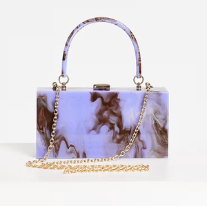 กระเป๋าถือคลัทช์เรซินรูปกล่องหินอ่อนสำหรับผู้หญิงกระเป๋าขนาดเล็กสำหรับงานเลี้ยงตอนเย็นเครื่องประดับในสวนราคาโรงงานขายส่ง - Product Image 3