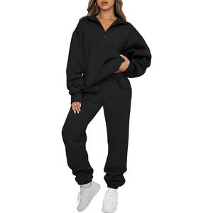 Nuevo traje deportivo de dos piezas de manga larga para mujer, camisa deportiva con media cremallera y pantalones para correr, conjunto con capucha para mujer 2026 - Product Image 3