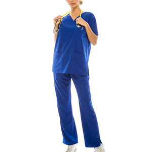 Conjunto de Uniformes Médicos Personalizados Más Vendidos para Hombres y Mujeres, Tela de Lona Ecológica, Conjuntos de Uniformes Médicos Elásticos HI-W3553 - Product Image 1