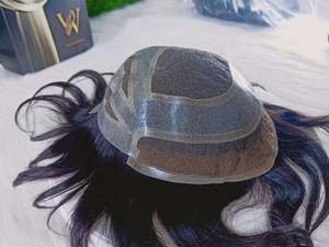 Peluca de Cabello Humano Remy Indio 100% para Hombre, Modelo MGM, Extensiones de Cabello, Base Mono PU 100% Anudada a Mano, Estilos de Ondas Profundas y Lisos - Product Image 5