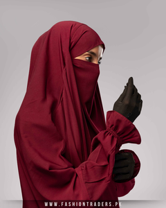 Abaya longue ample respirante à séchage rapide en polyester modeste de qualité supérieure avec manches élastiques, taille plus - Product Image 2