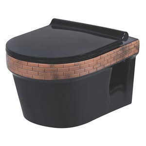 Art Moderne Imprimé Noir Couleur Rustique Rétro Sans Monture Penderie à Eau Taille Standard Bon Prix Commode de Toilette en Céramique EWC - Product Image 2