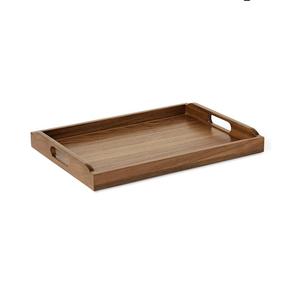 Plateau de service en bois, bords arrondis avec poignée - Plateaux de service décoratifs pour aliments, café, cuisine, boissons - Product Image 5