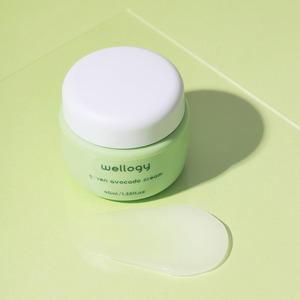 K-Beauty WELLOGY Crema hidratante facial con infusión de vitamina de aguacate verde Crema reponedora de niacinamida que fortalece la barrera de la piel - Product Image 4