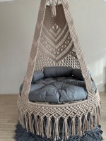 Grand hamac en macramé moderne chaise balançoire suspendue bohème en coton tissé à la main de haute qualité chaise balançoire adulte vivant