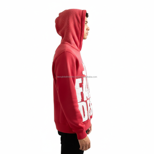 Vente en gros de sweats à capuche surdimensionnés en coton épais avec broderie vintage, logo imprimé et motifs graphiques d'hiver - Product Image 6