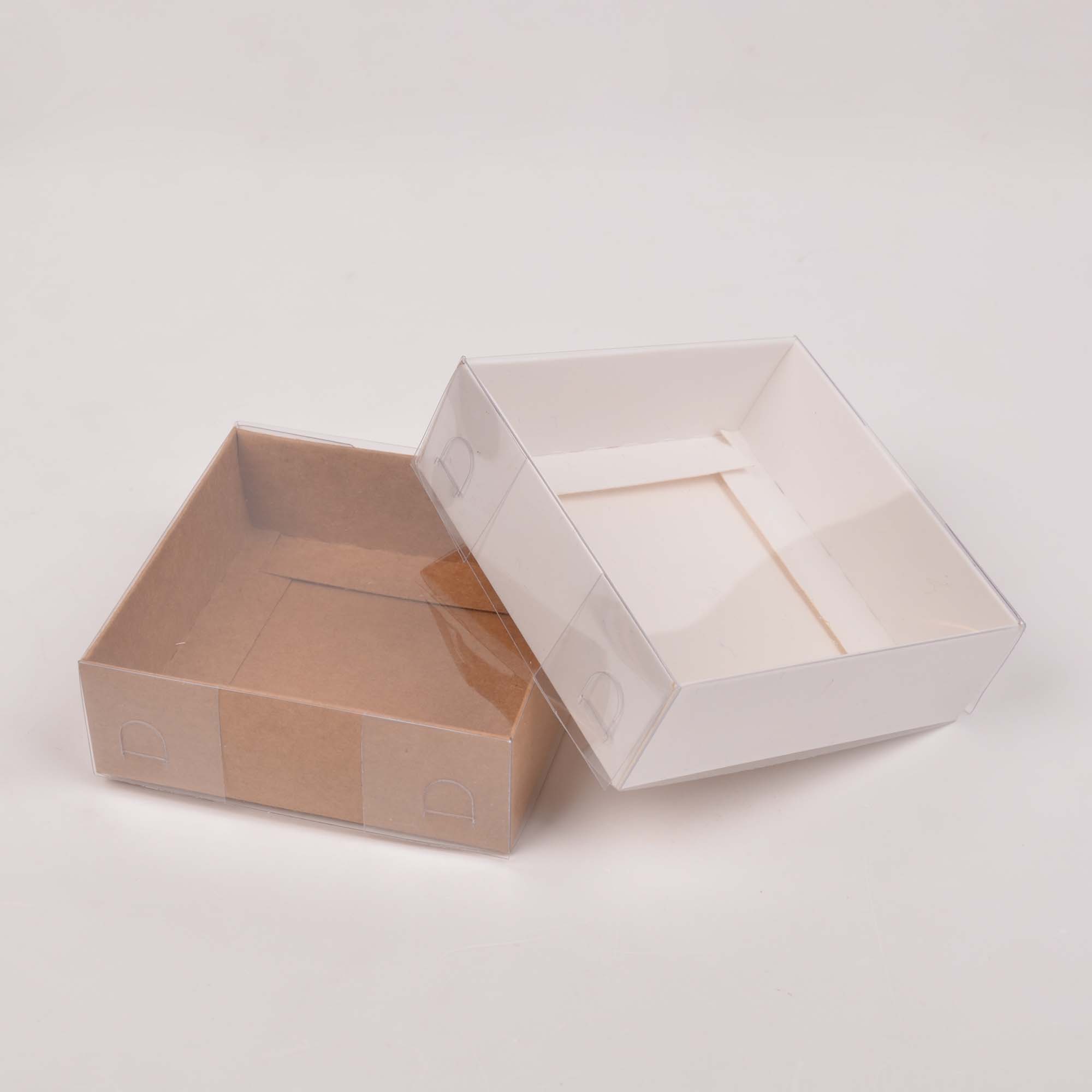White Paper Empty Gift Box Clear Transparent Lid Christmas Cookies Cake Candies Party Clothing Packaging DIY Cardboard Boxes