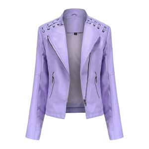 Estilo nueva chaqueta recortada de cuero para mujer adelgazante eficaz para ropa de motocicleta de moda informal - Product Image 2