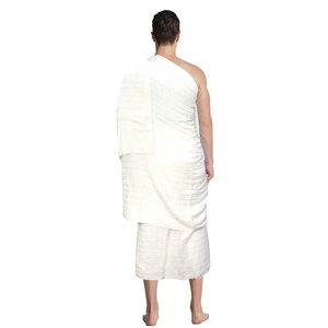 Serviette en coton pleine grandeur 2 pièces pour hommes Ihram pour le Hajj et la Omra Coton doux de qualité fine Ihram ou Ehraam pour hommes Hajj et la Omra Essentiel - Product Image 2