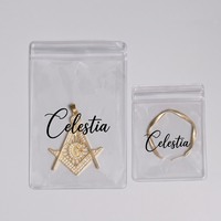 Pochette de rangement pour bijoux en PVC avec logo personnalisé, sac auto-scellant en PVC, sac à bijoux pour bagues, boucles d'oreilles, colliers, bracelets, emballage
