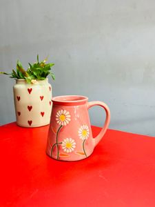 Taza de cerámica con flores impresas en 3D, taza de café hecha a mano de 300 ml para niñas y mujeres, Regalo Seguro para microondas para cumpleaños, aniversario de San Valentín - Product Image 2