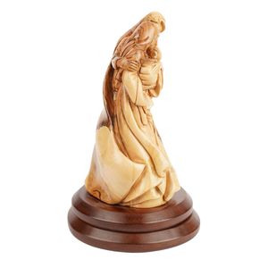 Escultura de la Sagrada Familia Tallada a Mano en Madera de Olivo, 27 cm, Figura Religiosa Cristiana, Ecológica, Estilo Único, Hecha a Mano - Product Image 3