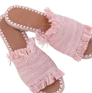 MULES PLATES RAFFIA, sandales en raphia, chaussures faites à la main, chaussures en raphia, sandales d'été, chaussures d'été pour femmes, chaussures de plage, sandales marocaines - Product Image 3