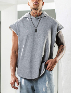 Top Quality Breathable Casual Fitness Tank Top Custom Logo Pullover Men's Gym Sports <b>Sleeveless</b> <b>Hoodie</b> high quality men <b>hoodie</b> - Product Image 3