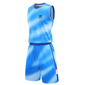Ensemble d'uniformes de basket-ball personnalisés tissu à mailles respirant avec nom et numéro de l'équipe uniforme de basket-ball imprimé - Product Image 2