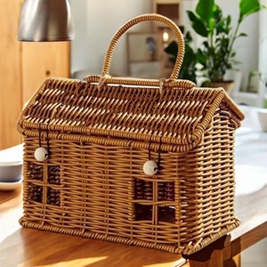 Artex Green Earth Handmade Eco-Friendly Natural Rattan House <b>Basket</b> <b>Lid</b> Modern Oval Shape Multifunction Storage <b>Basket</b> Made - Product Image 1
