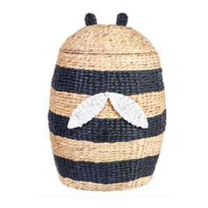 Cesta de Almacenamiento con Forma de Abeja, Jacinto de Agua Natural, Forma de Animal para Niños, Tejida, para Cocina y Hogar - Product Image 1