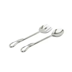 Ensemble de couverts en métal à long manche, ensemble de service pour bar à salades, ensemble de couverts pour servir la salade avec manche martelé antique - Product Image 3