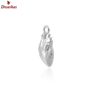 Bijoux en argent Pendentif Charm Plain Heart Disc Collier avec 925 Sterling Silver Heart Pendant Women Graved Diamond Main Stone - Product Image 2