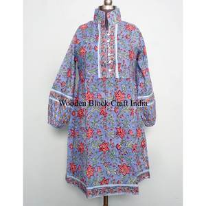 Robe midi à imprimé floral multicolore, robe d'été à manches longues, robe en coton tendance, tenue de soirée occidentale, robe une pièce pour femmes - Product Image 2