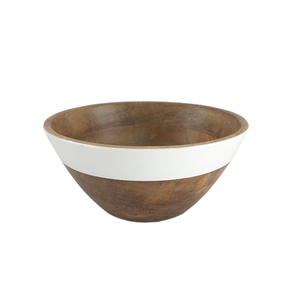 Cuenco para servir alimentos de forma redonda de madera de diseño elegante, acabado esmaltado para cocina y mesa, cuencos para servir alimentos y aperitivos - Product Image 5