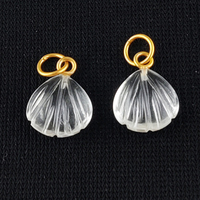 Pendentif sculpté en coquillage transparent, breloque en coquille de conque sculptée, pierre de guérison 12 mm, argent sterling 925, or, unisexe, tiers