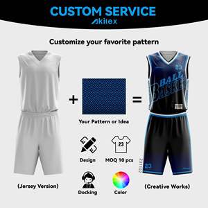 Uniforme de basket-ball personnalisé quantité minimale de commande 10 pièces col côtelé col en V ensemble à sublimation complète uniforme d'équipe de basket-ball - Product Image 5