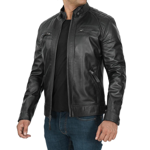 Concevez vos propres vestes en cuir à la mode Veste en cuir de haute qualité pour hommes au meilleur prix Veste à manches longues pour hommes - Product Image 3