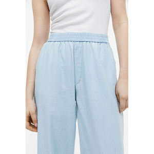 Femmes été Sports Gym Fitness Jogging survêtement pantalon Logo personnalisé sarouel dentelle décoration ample ajustement plat avant Style - Product Image 3