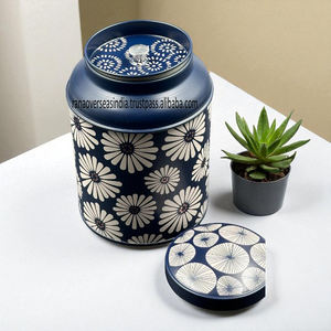 Decorative Floral Motif Metal <b>Tea</b> Storage Jar with Lid Stylish & Durable Container <b>Tea</b> Lovers Ideal <b>for</b> <b>Gifting</b> and Home Use - Product Image 6