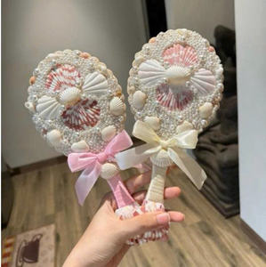 Decorative Seashell Hand <b>Mirror</b> Handmade Vietnam Cosmetic Accessory - Product Image 4
