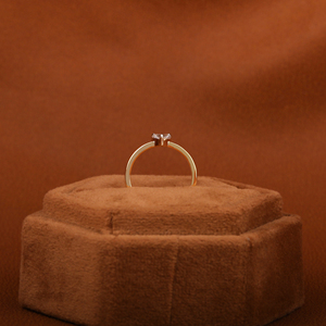 Solitaire <b>Heart</b> <b>Shape</b> Claw Setting Trendy Ring Elegant Design Wedding Ring With Lab Created Diamond in 18KT Yellow Gold - Product Image 5