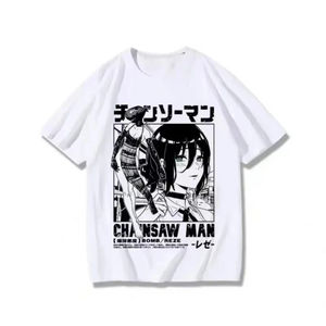 Camiseta de Anime para Mujer, Chainsaw Man, Manga, Gráfico, Algodón, Manga Corta, Talla Grande, Tops de Mujer, Ropa de Calle de Verano - Product Image 3