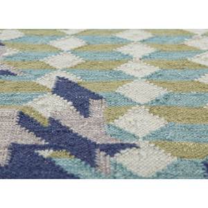 Alfombra de Lana y Viscosa con Tejido Plano Gris y Negro, Diseño Geométrico para el Hogar -ADWV-13090 - Product Image 3