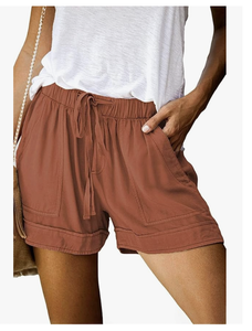 Shorts Casuales de Mujer, Bangladesh, Verano, Algodón, Cómodos, Cintura Elástica con Cordón, Shorts con Bolsillos, Shorts Deportivos de Alta Calidad - Product Image 3