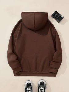 Sudadera con capucha de lana forrada transpirable de manga larga de gran tamaño para mujer, Jersey informal cómodo de talla grande de poliéster/algodón, otoño 2025 - Product Image 2