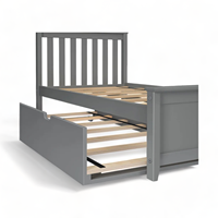 Lit superposé moderne en bois massif pour enfants avec lit gigogne, idéal pour chambre à coucher, ferme, villa et appartement
