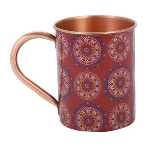 Eco Friendly Elegant Printed Copper Handcrafted <b>Mug</b> with Premium Coating <b>Large</b> Capacity for Wedding Return Gifts From India - Product Image 3