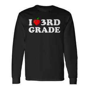 Camiseta de Manga Larga para Maestros de Tercer Grado con Diseño de Corazón 'I Love Second & Third Grade', Ropa Promocional para el Regreso a Clases - Product Image 1