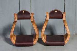 Étriers de course de chevaux personnalisés de qualité supérieure Anglais en bois Western Wood Leather Safety First! Équipement d'équitation - Product Image 5