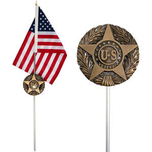 12x18 Inches American US Flag Aluminum Veterans Plaque <b>Memorial</b> Day <b>Gifts</b> for American Veterans Grave Markers Yard Lawn Signs - Product Image 6