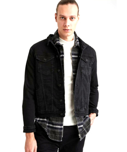 OEM diseño personalizado moda Streetwear chaqueta de mezclilla de alta calidad de diseño personalizado de los hombres rasgados botón frontal chaqueta de mezclilla - Product Image 1