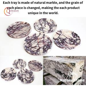 Bandeja de servicio de mármol marrón y negro hecha a mano, diseño impresionante para platos de resort de restaurante en casa y servidor de comida Chapado en la mejor venta - Product Image 3