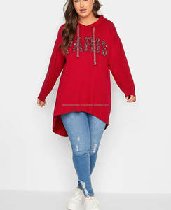 Custom Logo Printing Crew Neck Cotton <b>Women</b> <b>Sweatshirt</b> Sports <b>Women</b> Cotton Breathable <b>Longline</b> Hoodies Direct Factory Supply - Product Image 4