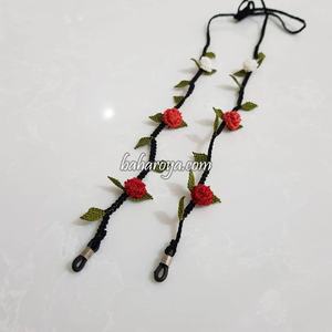 İğne Oyası Tomurcuk Pièces de lunettes Kırmızı-Turuncu-Beyaz Gözlük İpi - Product Image 1